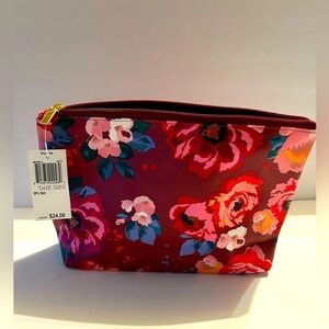 NWT Floral Faux Leather Makeup bag